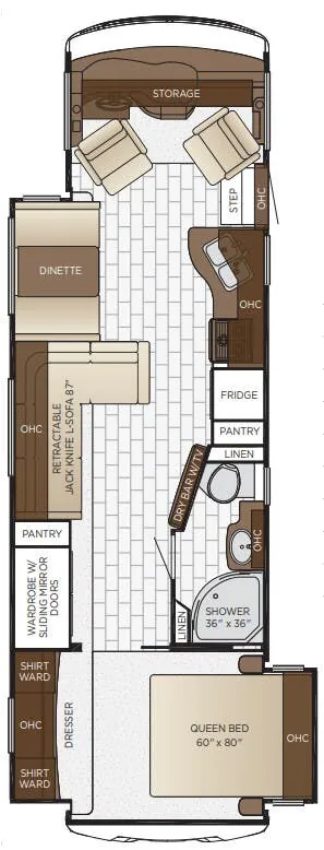 Newmar Bay Star Sport 3307 floor plan