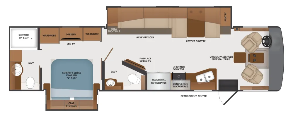 2027 Fleetwood Bounder 35K - Floor plan