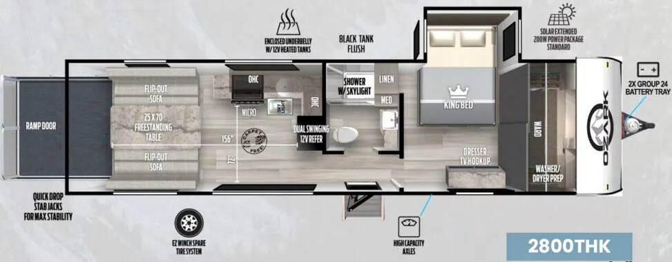 Forest River Ozark 2800THK floor plan