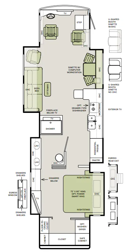 Tiffin Allegro Bus 40 AP floor plan