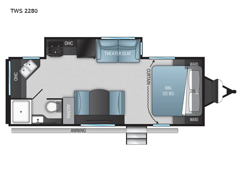 2022 Cruiser RV Twilight Signature TWS 2280 - Floor plan