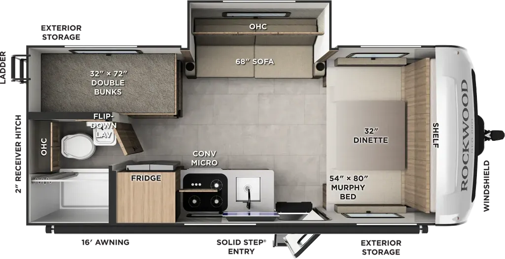 2027 Forest River ROCKWOOD GEO-PRO 20SBH floor plan