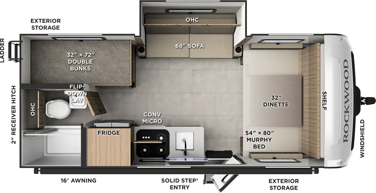2027 Forest River ROCKWOOD GEO-PRO 20SBH - Floor plan