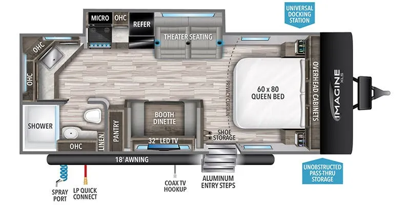 2024 Grand Design Imagine XLS 22MLE - Floor plan