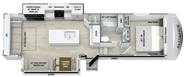 Alliance RV Avenue All-Access 29RL floor plan