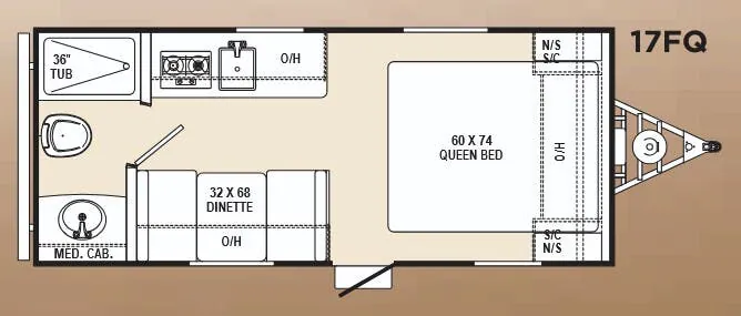 Forest River Viking 17FQ floor plan