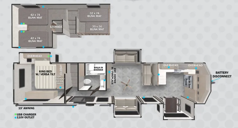 2024 Forest River Wildwood Grand Lodge 42FK — Floor plan