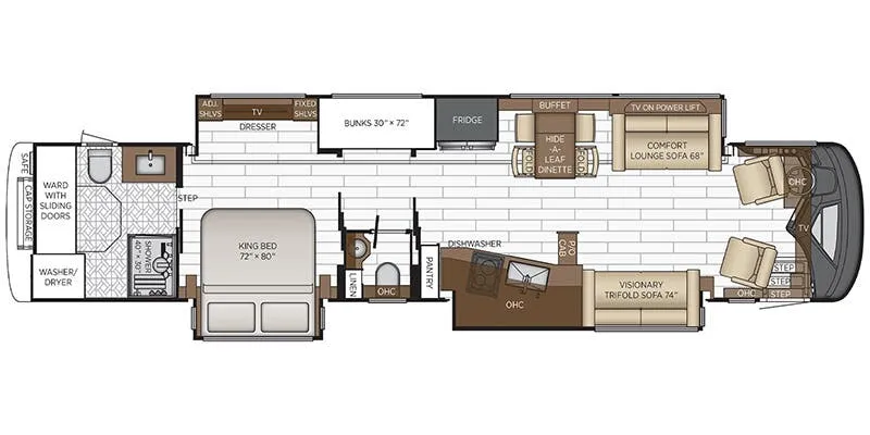 Newmar King Aire 4558 floor plan