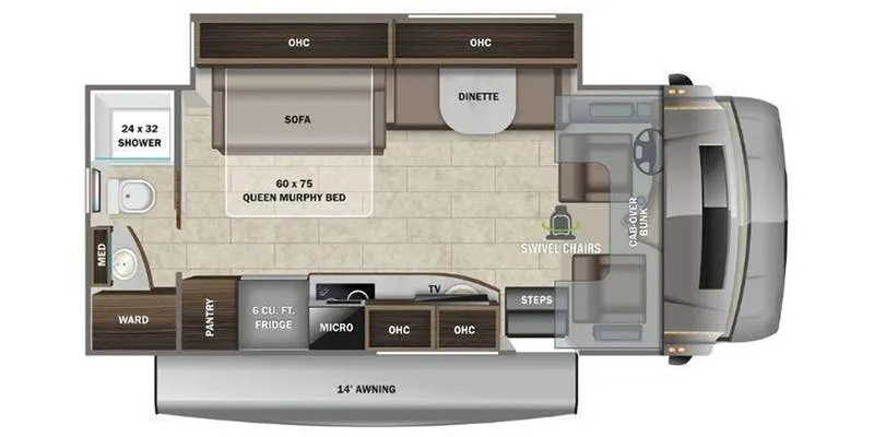 2023 Entegra Coach Qwest 24R - Floor plan