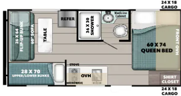Gulf Stream Conquest Lite Super Lite 18QB floor plan