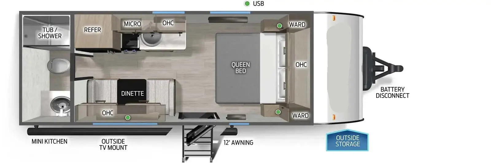 2027 Forest River CHEROKEE CASCADE 16FQW - Floor plan