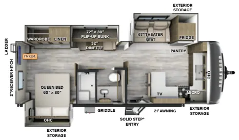 2024 Forest River Rockwood Signature 8264BHS - Floor plan