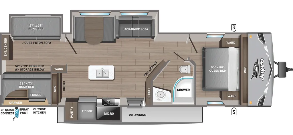 2027 Jayco Jay Flight SLX 333BTS floor plan