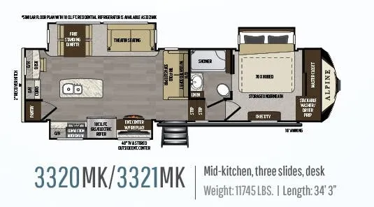 Keystone Alpine 3321MK floor plan