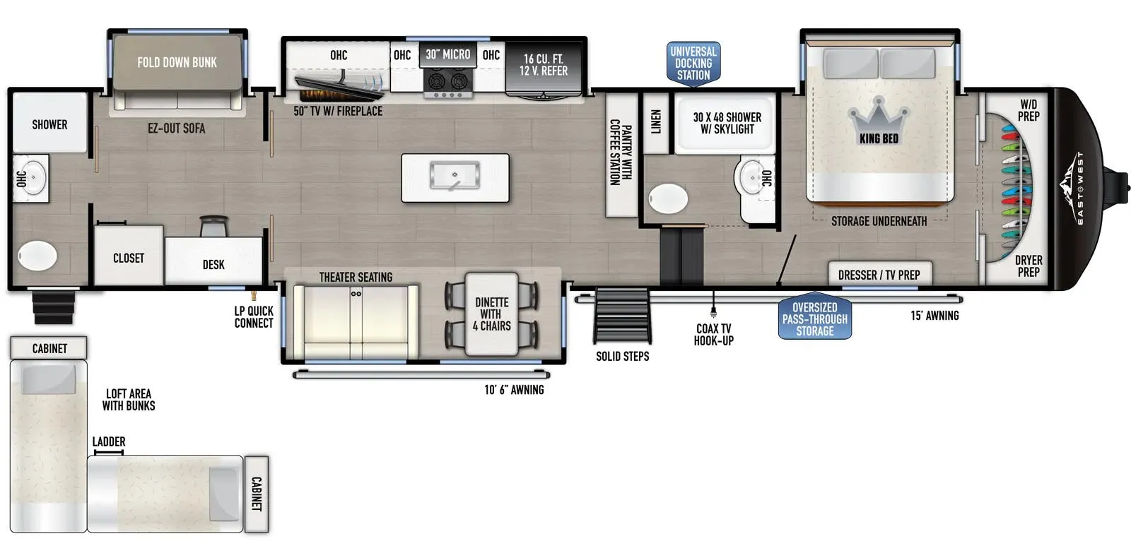 East to West Tandara 387BH floor plan