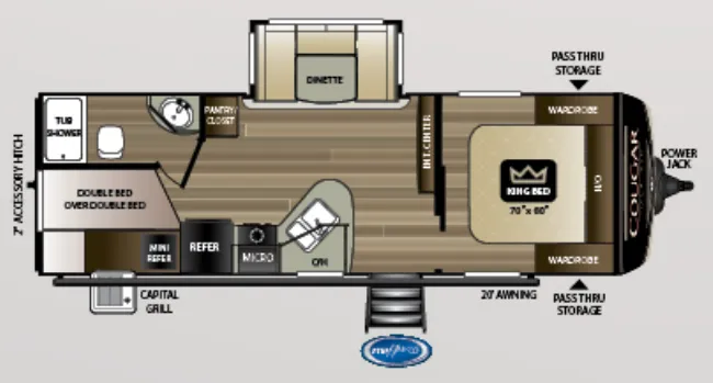 Keystone Cougar Half-Ton 25BHSWE floor plan