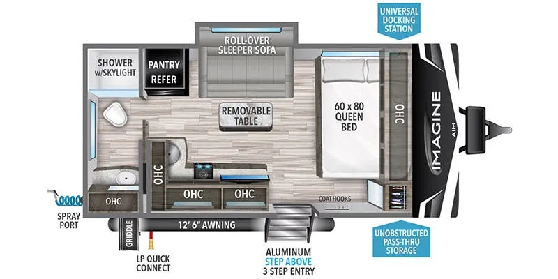 2023 Grand Design Imagine AIM 16ML floor plan