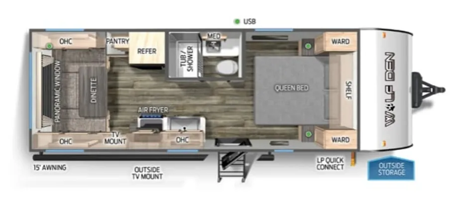 Forest River Cherokee Wolf Den 20RDSE floor plan