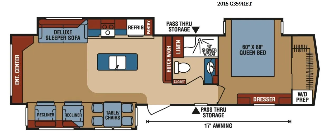 K-Z Durango Gold G359RET floor plan