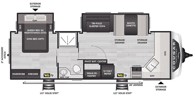Keystone Cougar Half-Ton West 25FKDWE floor plan