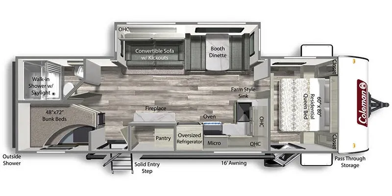 Dutchmen Coleman Light 2835BH floor plan
