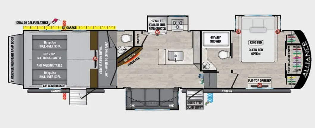 2023 Alliance RV Valor 37V13 - Floor plan