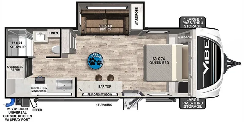 2024 Forest River Vibe 22RK - Floor plan