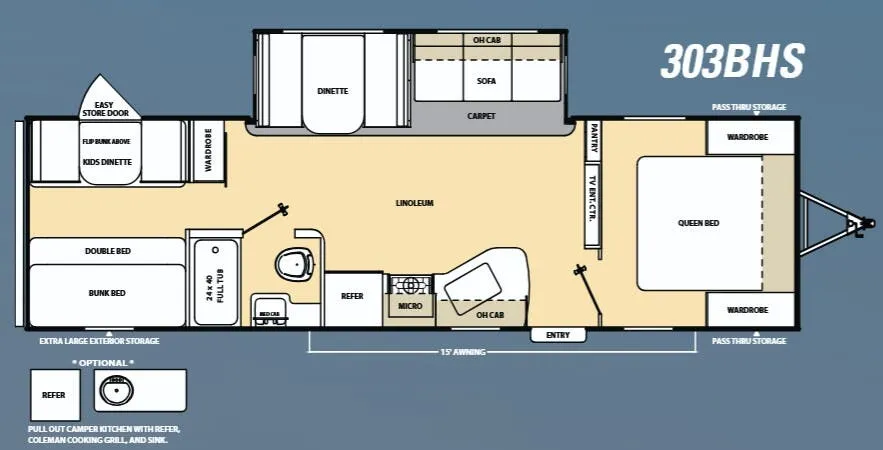Coachmen Catalina 303BHS floor plan