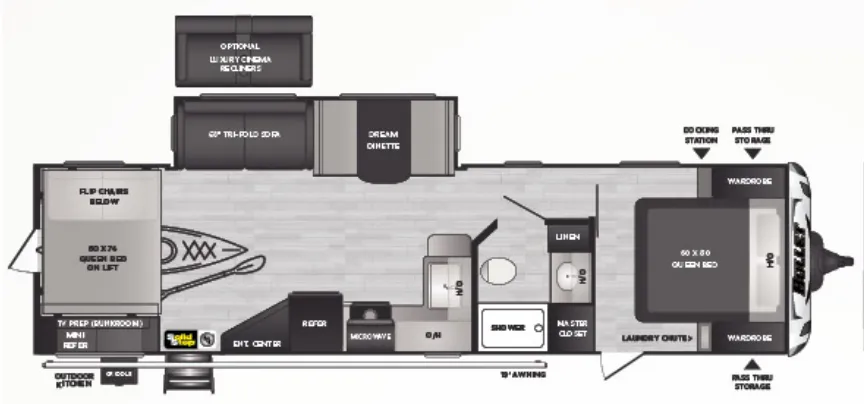 Keystone Bullet 312BHS floor plan