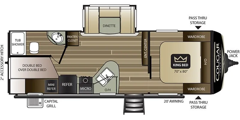 2021 Keystone Cougar Half-Ton 25BHSWE - Floor plan