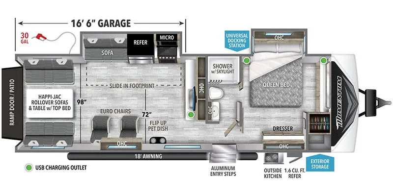Grand Design Momentum G-Class 28G floor plan