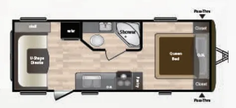 Keystone Hideout 21FQWE floor plan