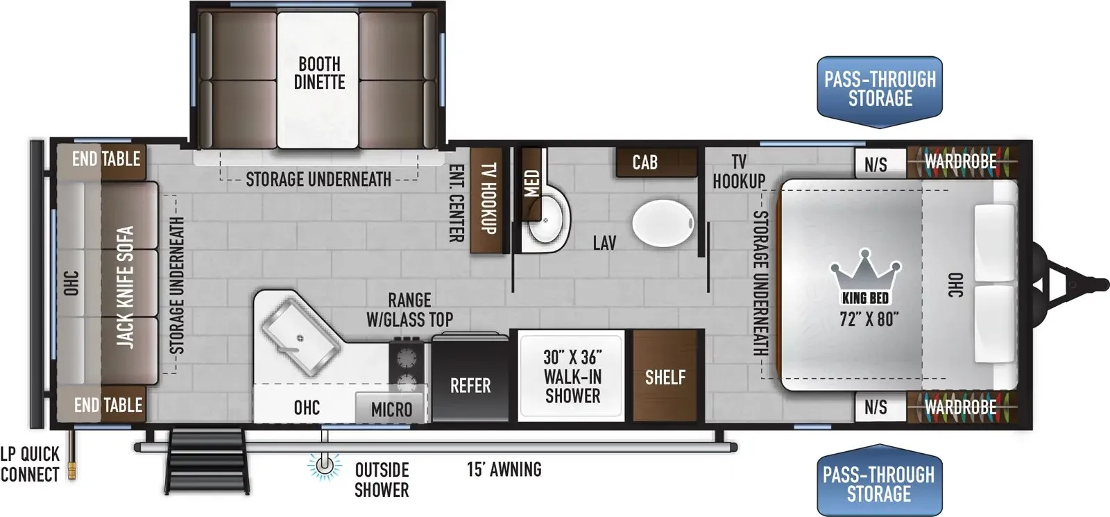 East to West Della Terra LE 240RLLE floor plan