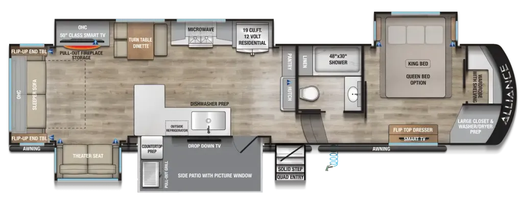 2026 Alliance RV Paradigm 388SP floor plan
