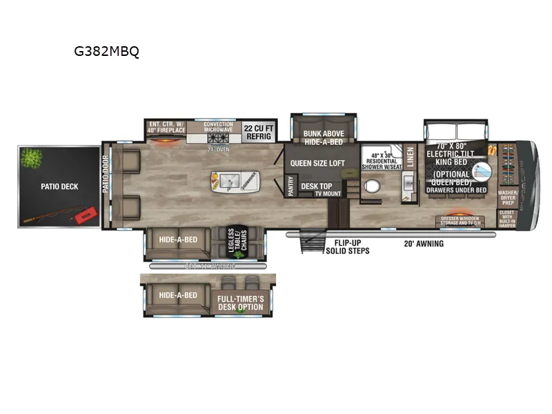 2024 KZ Durango Gold G382MBQ - Floor plan