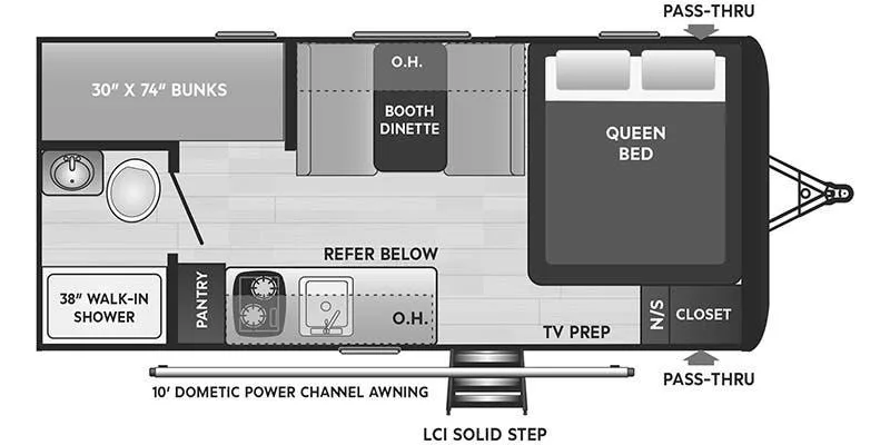 2021 Keystone Hideout Single Axle 175BH - Floor plan