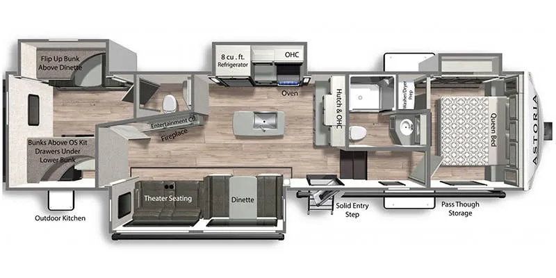 Dutchmen Astoria 1500 3343BHF floor plan