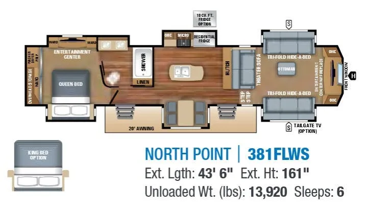Jayco North Point 381FLWS floor plan
