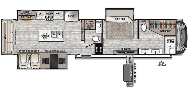 2022 Forest River Cedar Creek 388WDM floor plan
