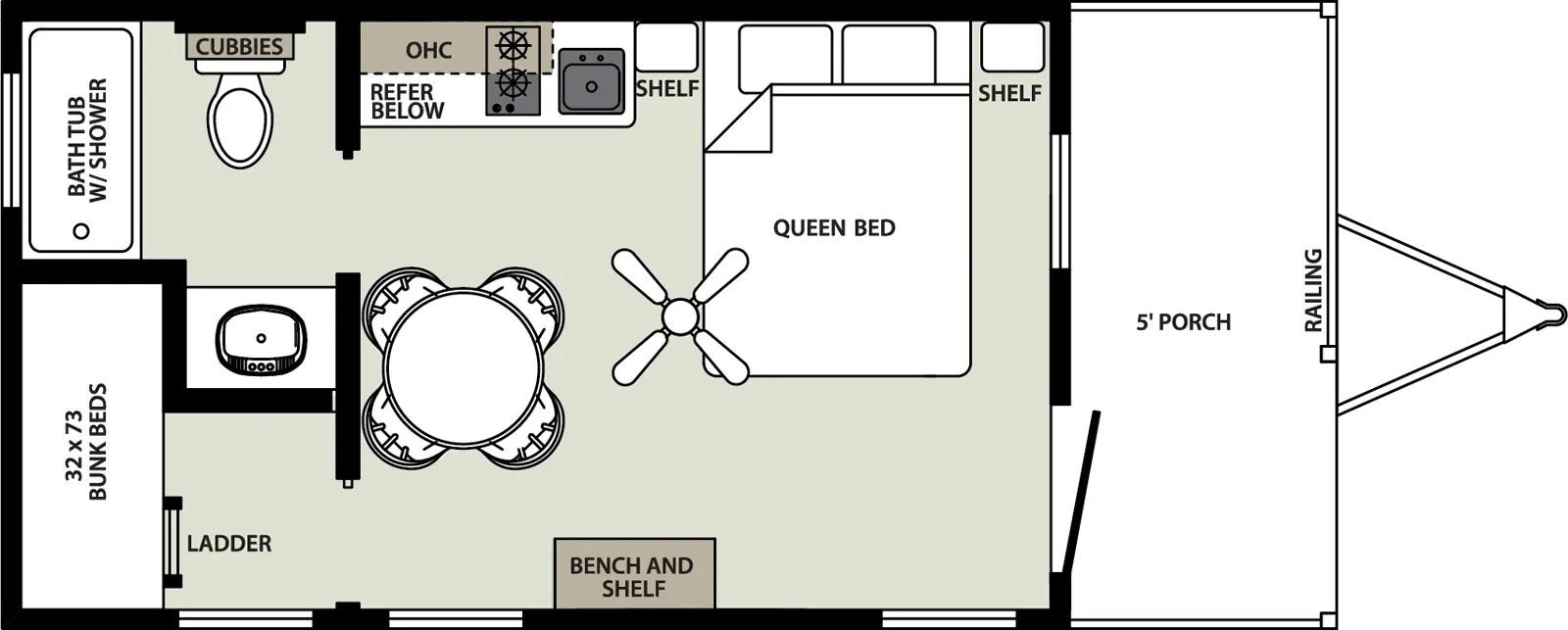 Forest River America's Park Cabins APC-PC-20FP floor plan