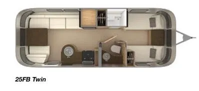 Airstream Flying Cloud 25FB Twin floor plan
