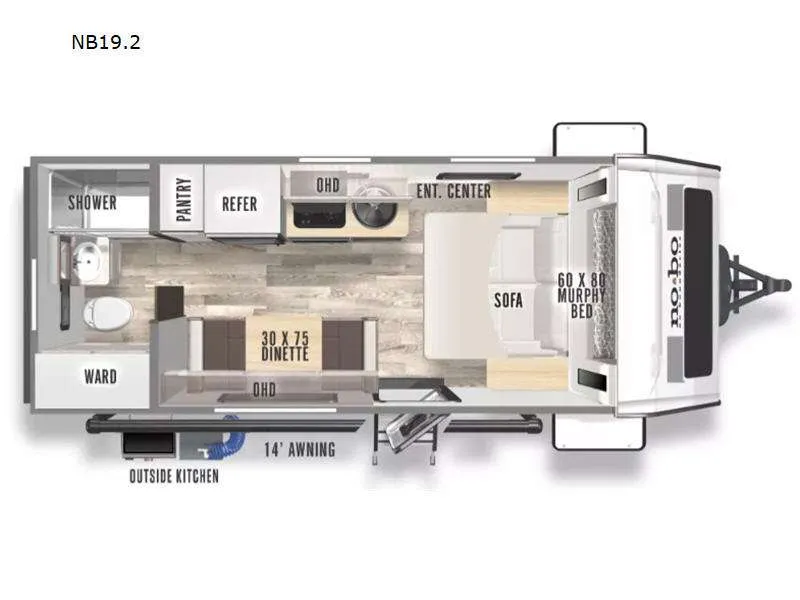2024 Forest River NO BOUNDRIES 19.2 - Floor plan