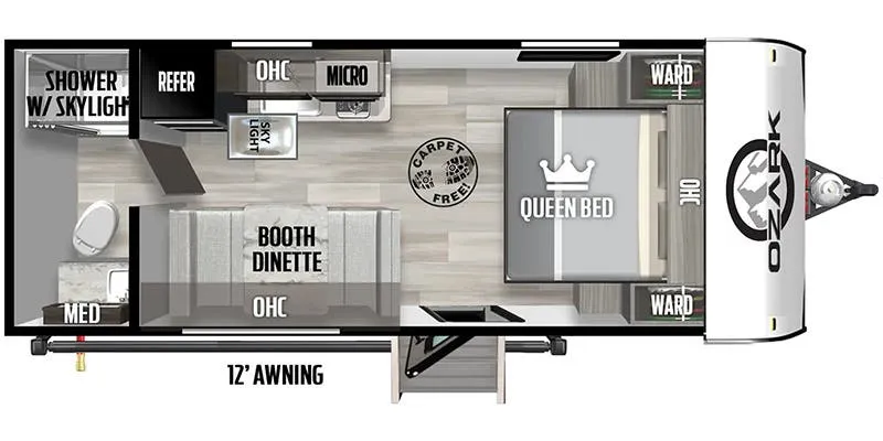2024 Forest River Ozark 1660FQ - Floor plan