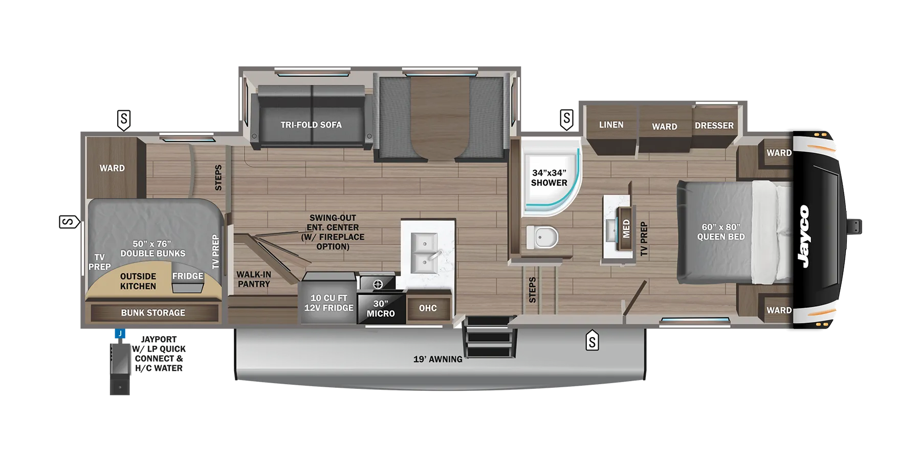 Jayco Eagle 29.5BHDS floor plan