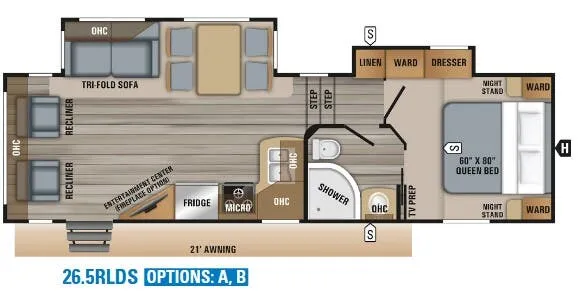 Jayco Eagle HT 265RLDS floor plan