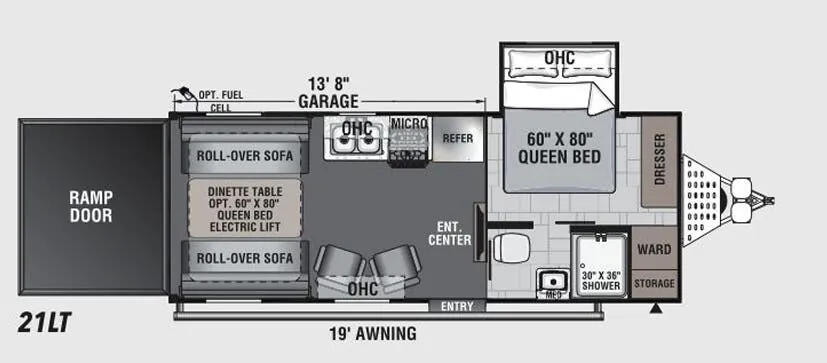Forest River Work and Play 21LT floor plan