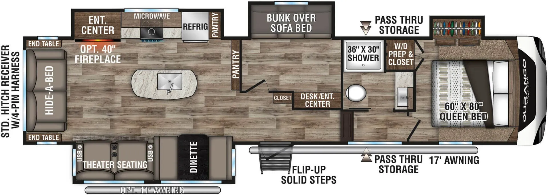 K-Z Durango Half-Ton D294MBQ floor plan