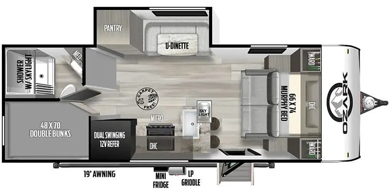 2024 Forest River Ozark 2440BHK floor plan