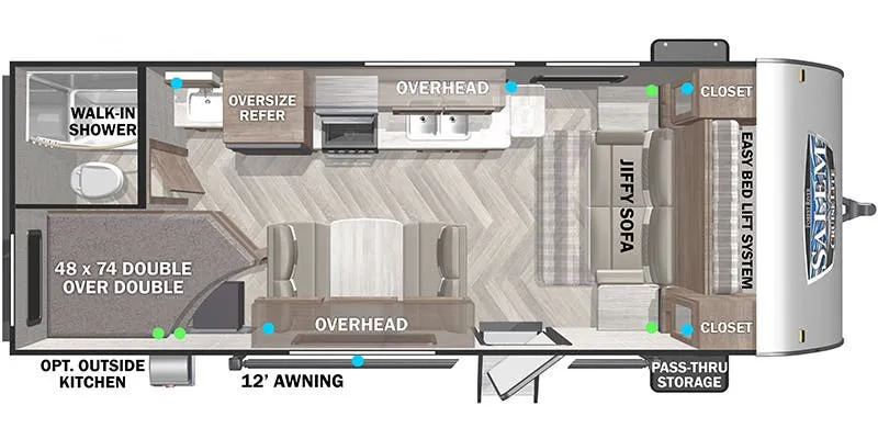 2022 Forest River Salem Cruise Lite 19DBXL floor plan