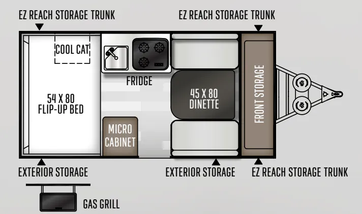 Forest River Rockwood Hard Side A122S floor plan